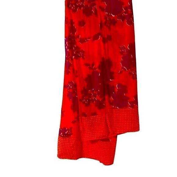 Old Navy bright orange & purple cotton dot & floral print 70 x 25.5 in. Large sc - Picture 1 of 6